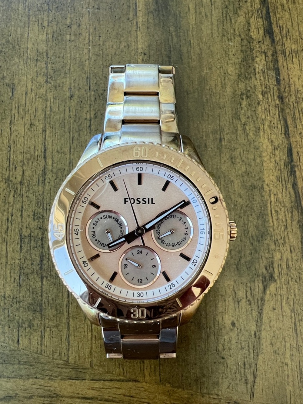 Fossil Gold Tone Multi-Function Bracelet Watch